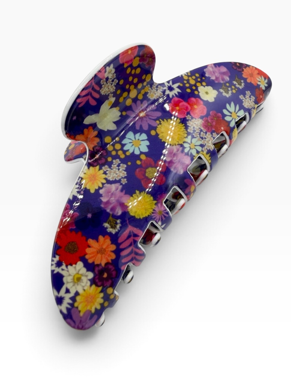Overall Floral Hair Clip Purple New